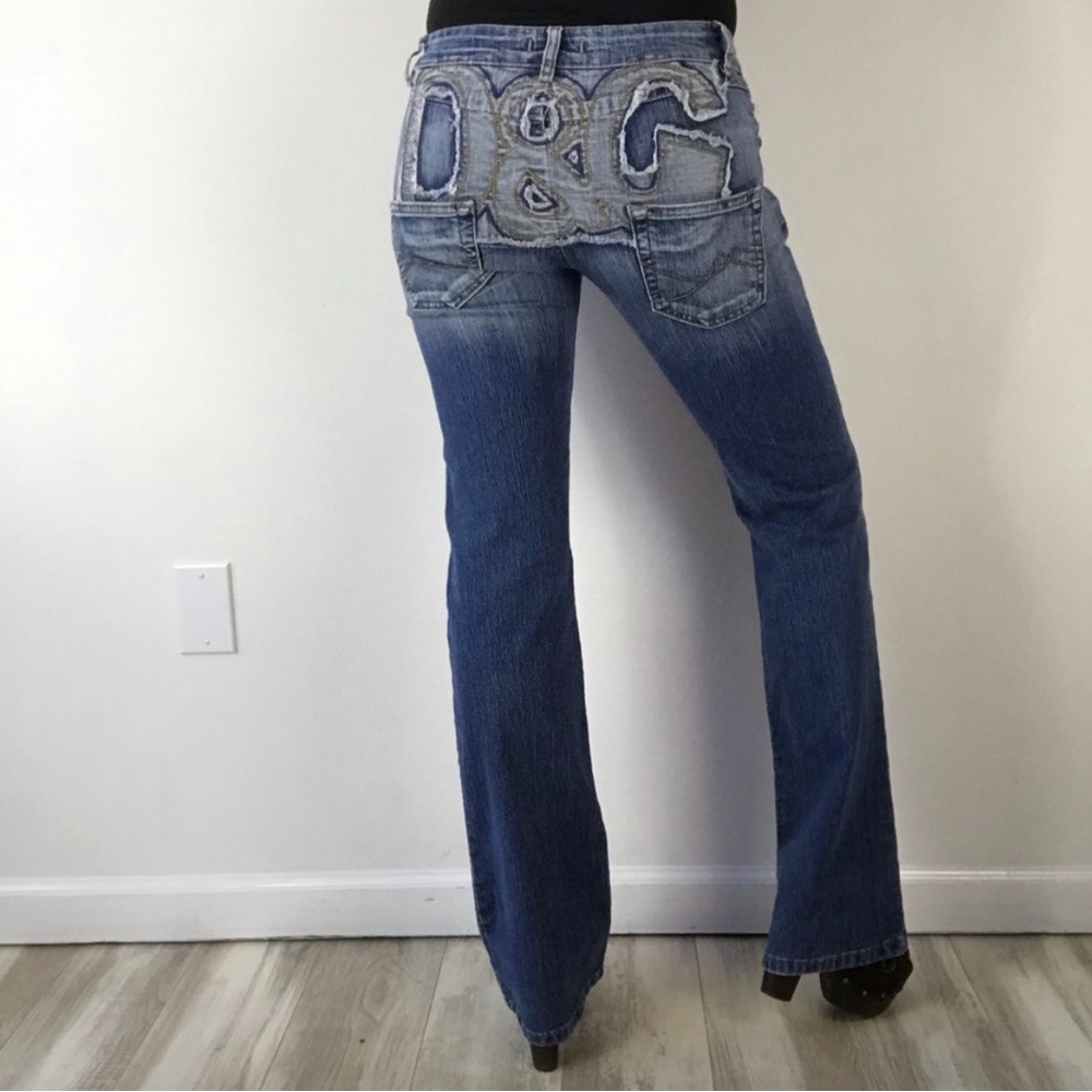 DOLCE & GABBANA Vintage Y2K Low Rise
Appliqué Bootcut Flare Jeans 30 Waist